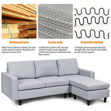 Load image into Gallery viewer, Convertible Sectional L-Shaped Couch with Reversible Chaise-Gray
