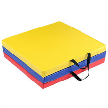 Load image into Gallery viewer, 6&#39; x 2&#39; Exercise Tri-Fold Gymnastics Mat w/ Carrying Handles-Multicolor
