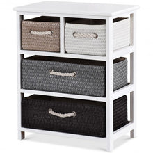 Load image into Gallery viewer, Storage Drawer Nightstand Woven Basket Cabinet Bedside Table
