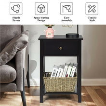 Load image into Gallery viewer, 2pcs Bedroom Side End Nightstand with Drawer-Brown
