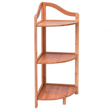 Load image into Gallery viewer, 3 Tiers Free Standing Bamboo Corner Shelving Rack
