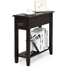 Load image into Gallery viewer, 2 Tier End Bedside Sofa Side Table Narrow Nightstand-Espresso
