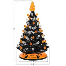 Load image into Gallery viewer, 15&quot; Pre-Lit Ceramic Hand-Painted Tabletop Halloween Tree
