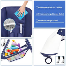 Load image into Gallery viewer, A-Shaped High Chair with 4 Lockable Wheels-Navy
