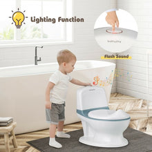 Load image into Gallery viewer, Kids Realistic Flushing Sound Lighting Potty Training Transition Toilet -Blue
