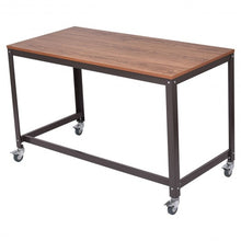 Load image into Gallery viewer, Metal Frame Computer Desk with Wheels
