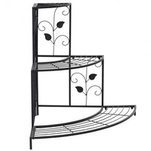 Load image into Gallery viewer, 3 Tier Floral Corner Metal Plant Pot Rack

