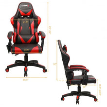 Load image into Gallery viewer, Gaming Chair Reclining Swivel with Massage Lumbar Support -Red
