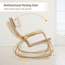 Load image into Gallery viewer, Modern Bentwood Rocking Chair Fabric Upholstered Relax Rocker Lounge Chair-Beige
