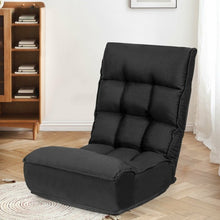 Load image into Gallery viewer, 4-Position Adjustable Floor Chair Folding Lazy Sofa-Black
