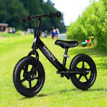 Load image into Gallery viewer, 12&quot; Kids Balance No-Pedal Ride Pre Learn Bike with Adjustable Seat-Black
