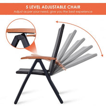 Load image into Gallery viewer, Patio Adjustable Aluminum Folding Back Rattan Recliner Chair
