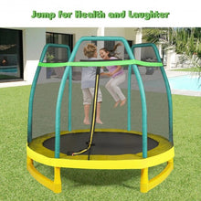 Load image into Gallery viewer, 7FT Kids Trampoline W/ Safety Enclosure Net-Green
