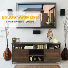 Load image into Gallery viewer, 58&quot; Wood TV Stand Entertainment Media Center Console with Storage Cabinet
