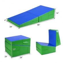 Load image into Gallery viewer, 48&quot; x 24&quot; x 14&quot; Folding Incline Gymnastics Mat
