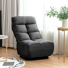 Load image into Gallery viewer, Swivel Folding Floor Gaming Chair with 6 Adjustable Positions  and Metal Base-Gray
