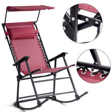 Load image into Gallery viewer, Zero Gravity Folding Rocking Chair Rocker Porch-Wine
