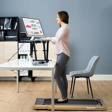 Load image into Gallery viewer, 2-in-1 Electric Motorized Health and Fitness Folding Treadmill with Dual Display and Speaker-Yellow
