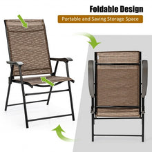 Load image into Gallery viewer, 2 Pcs Outdoor Patio Folding Chair with Armrest for Camping Lawn Garden
