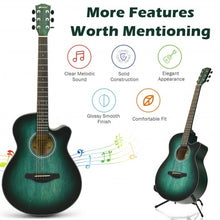 Load image into Gallery viewer, 40&quot; Full Size Cutaway Acoustic Guitar Starter Guitarra Bundle Kit -Green
