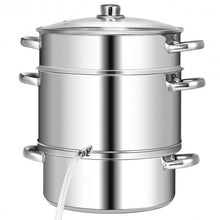 Load image into Gallery viewer, 10 Quart Stainless Steel Fruit Juicer Steamer Multipot
