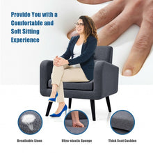 Load image into Gallery viewer, Modern Upholstered Comfy Accent Chair Single Sofa with Rubber Wood Legs-Gray
