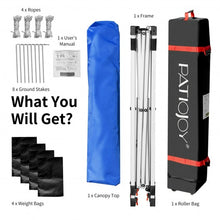 Load image into Gallery viewer, 6.6 x 6.6 FT Pop Up Height Adjustable Canopy Tent with Roller Bag-Blue
