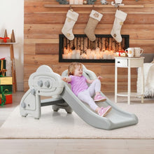 Load image into Gallery viewer, Freestanding Baby Mini Play Climber Slide Set w/ HDPE &amp; Anti-Slip Foot Pads-Gray
