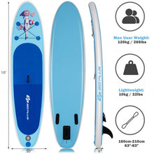 Load image into Gallery viewer, 10&#39; Inflatable Stand Up Paddle Board with Adjustable Paddle Pump
