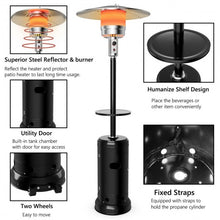 Load image into Gallery viewer, Outdoor Heater Propane Standing LP Gas Steel with Table &amp; Wheels-Black
