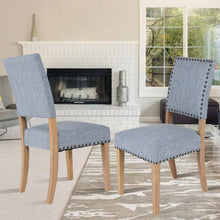 Load image into Gallery viewer, Set of 2 Fabric Dining Chairs with Rubber Wooden Legs
