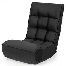 Load image into Gallery viewer, 4-Position Adjustable Floor Chair Folding Lazy Sofa-Black
