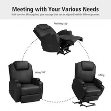 Load image into Gallery viewer, Electric Lift Power Recliner Heated Vibration Massage Chair-Black
