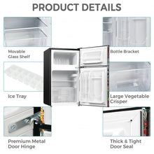 Load image into Gallery viewer, 3.3 CU.FT. Compact Refrigerator with Freezer 2 Reversible Door Mini Fridge-Multicolor
