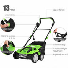 Load image into Gallery viewer, 13Amp Corded Scarifier 15” Electric Lawn Dethatcher-Green
