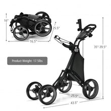 Load image into Gallery viewer, Lightweight Foldable Collapsible 4 Wheels Golf Push Cart-Gray
