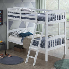 Load image into Gallery viewer, Hardwood Twin Bunk Beds with Individual Kid Bed Ladder-White
