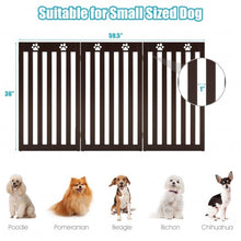 Load image into Gallery viewer, 36&quot; Folding Wooden Freestanding Pet Gate Dog Gate with 360° Flexible Hinge-Espresso
