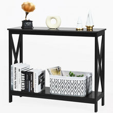 Load image into Gallery viewer, 2-Tier Console X-Design Sofa Side Accent Table-Black
