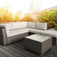 Load image into Gallery viewer, 4 pcs Wicker Cushioned 5 Seat Sofa Furniture Set
