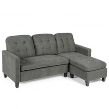 Load image into Gallery viewer, Convertible L-shaped Sectional Sofa Couch with Massage Cushion-Dark Gray
