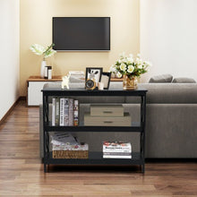 Load image into Gallery viewer, 3-Tier Console X-Design Sofa Side Accent Table-Black
