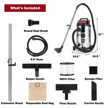 Load image into Gallery viewer, 6 HP 9 Gallon Shop Vacuum Cleaner with Dry and Wet and Blowing Function
