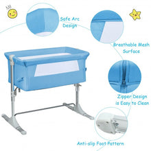 Load image into Gallery viewer, Travel Portable Baby Bed Side Sleeper  Bassinet Crib with Carrying Bag-Blue
