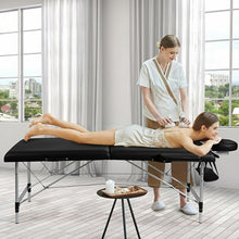 Load image into Gallery viewer, 84'' L Portable Adjustable Massage Bed w/ Carry Case for Facial Salon Spa -Black
