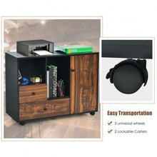 Load image into Gallery viewer, Lateral Mobile Filing Open Cabinet Large Printer Stand with 2 Drawers

