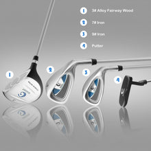 Load image into Gallery viewer, Set of 5 Ultimate 31&quot; Portable Junior Complete Golf Club Set for Kids Age 8+ -Blue
