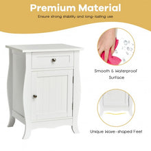 Load image into Gallery viewer, Wooden Accent End Table with Drawer Storage Cabinet Nightstand-White
