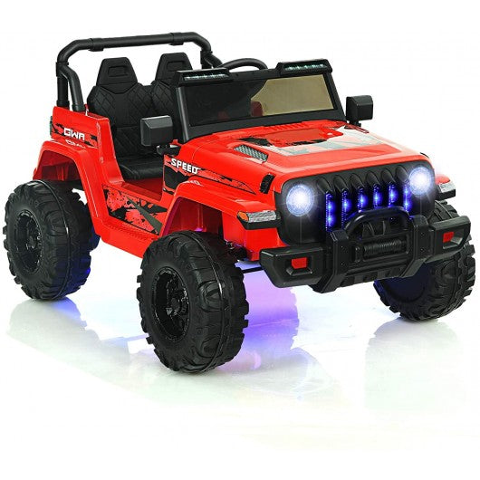 12V Kids Ride-on Jeep Car with 2.4 G Remote Control-Red