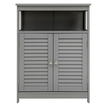 Load image into Gallery viewer, Wood Freestanding Bathroom Storage Cabinet with Double Shutter Door-Gray
